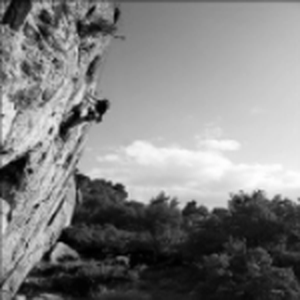 The same landscape photo showing only the channels selected